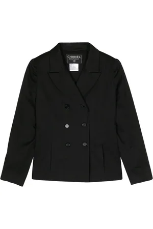 CHANEL 1998 logo-buttons double-breasted jacket