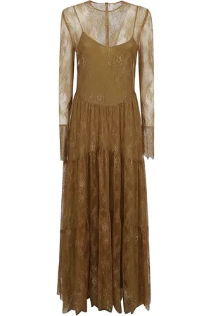 Serafini Chantilly-lace maxi dress