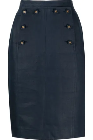 CHANEL 1994 CC-button pencil skirt