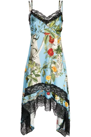 MONSE Floral-print lace slip dress