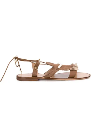 santoni Open toe beaded-fringed sandals