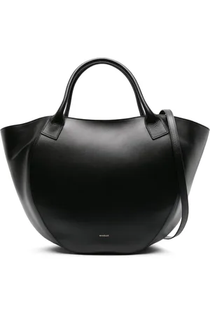 Wandler Mia logo-print leather tote bag