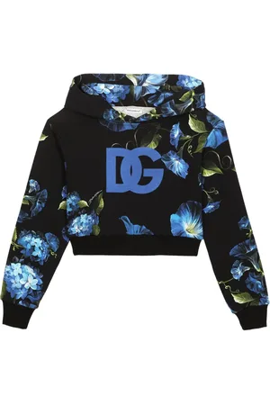 Dolce & Gabbana Bellflower-print crop hoodie