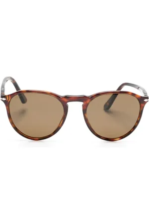 Persol Tortoiseshell-effect round-frame sunglasses