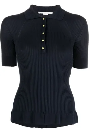 Stella McCartney Ribbed-knit polo top