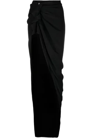 Rick Owens Ruffle-trim draped maxi skirt