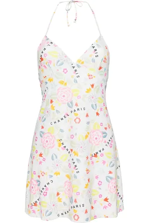 CHANEL Camellia-print mini dress