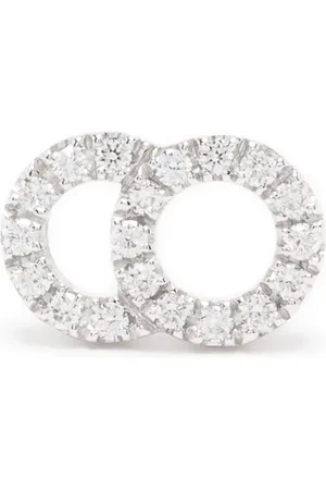 COURBET 18kt recycled white gold CELESTE small laboratory-grown diamond pav?? set mono stud earring