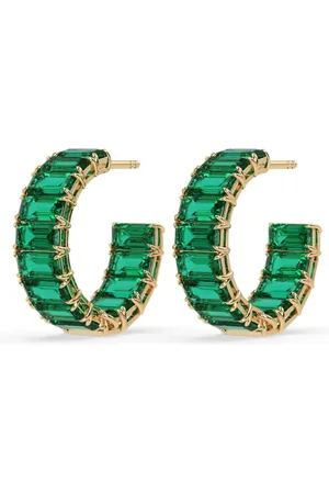 VEYNOU 14kt recycled yellow Eden Eternity emerald hoop earrings
