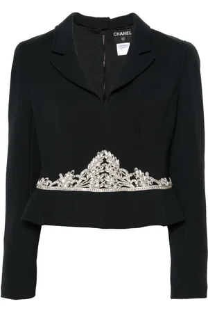 CHANEL 2002 shoulder-pads wool blazer