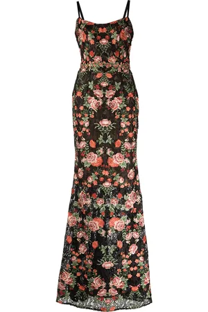 Marchesa Notte Embroidered floral evening gown
