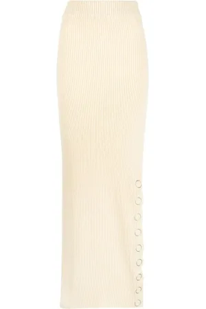 Jil Sander Snap-button rib-knit maxi skirt