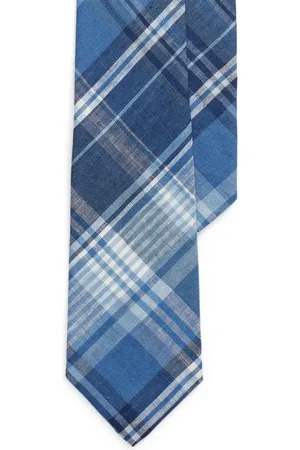 Ralph Lauren Plaid-check linen tie