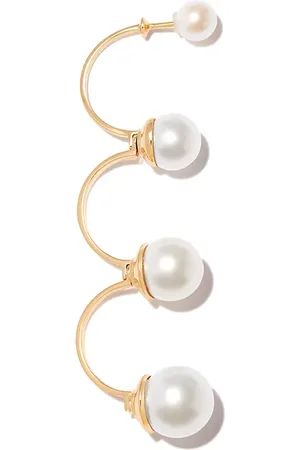 DELFINA DELETTREZ 18kt yellow Multi Pearl single drop earring