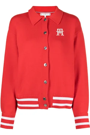 Tommy Hilfiger Logo-embroidered ribbed-knit cardigan
