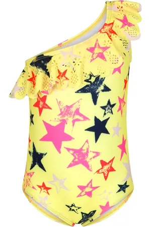 Molo Star-print one-shoulder swimsuit