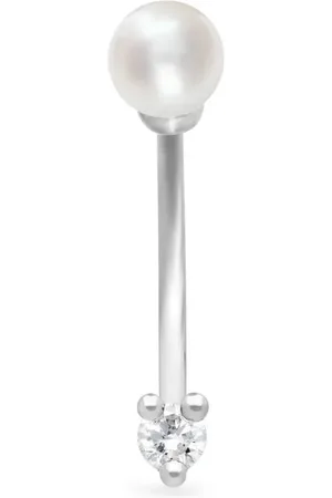 DELFINA DELETTREZ 18kt white gold Dots diamond and pearl stud earring