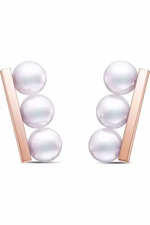 Tasaki 18kt rose gold Collection Line Balance Neo Akoya pearl earrings