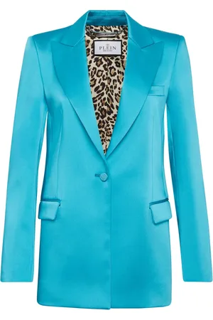 Philipp Plein Skull stud-embellished satin-finish blazer