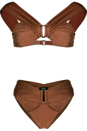 Noire Swimwear Ruched-detail off-shoulder bikini