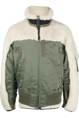 SACAI Panelled funnel neck jacket
