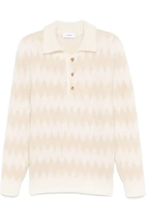 LARDINI Zigzag polo sweater