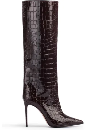 LE SILLA Eva 120mm croc-embossed leather boots