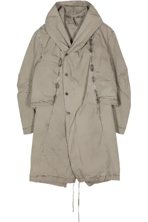 MASNADA Layered hooded parka coat