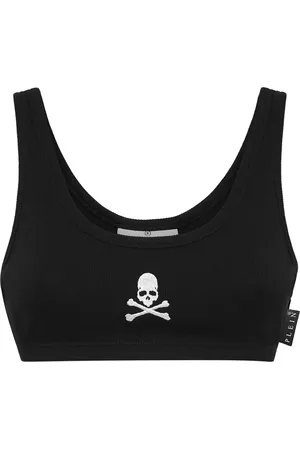Philipp Plein Skull & Bones cropped tank top