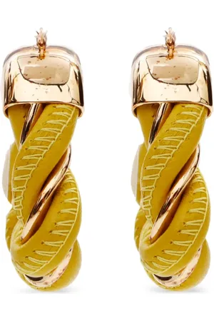Bottega Veneta Twisted triangle hoop earrings