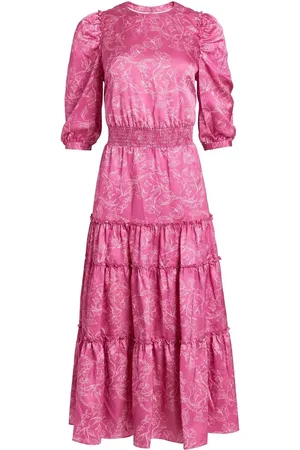 Marchesa Notte Floral-print tiered dress