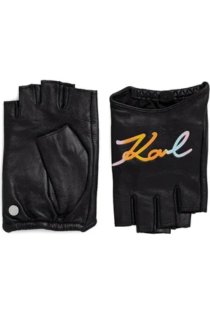 Karl Lagerfeld K/Swing palm-free leather gloves