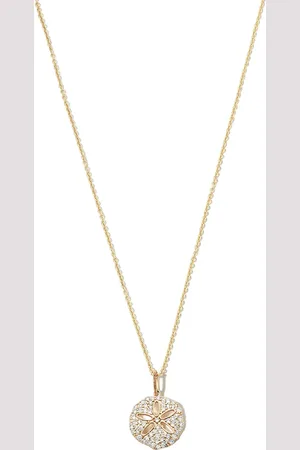 Sydney Evan 14kt yellow Sand Dollar diamond pendant necklace