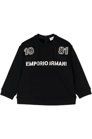 Emporio Armani Logo-embroidered cotton jumper