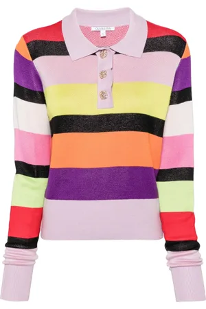 OLIVIA RUBIN Mary polo-collar striped jumper