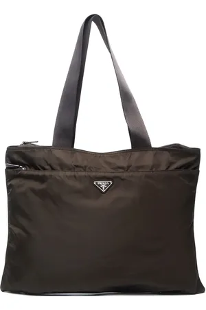Prada 2000s triangle-logo tote bag