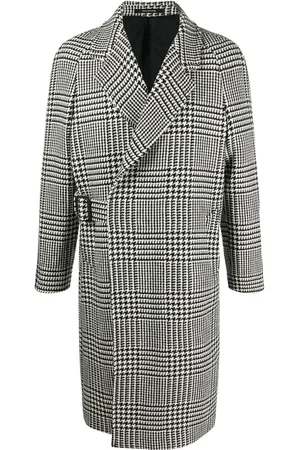 TAGLIATORE Houndstooth-pattern belted coat