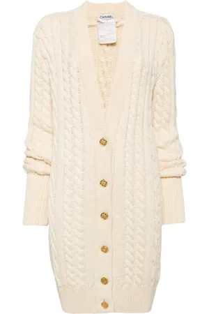 CHANEL 1990-2000s cable-knit wool cardigan