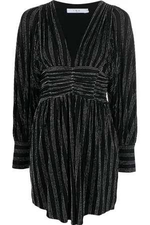 IRO Mettalic-ribbed long-sleeves dress