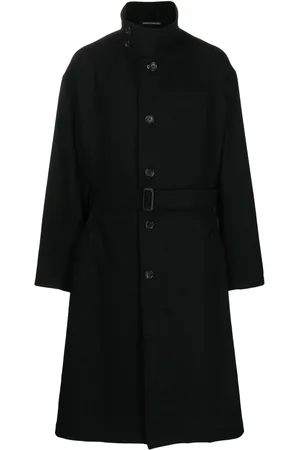 YOHJI YAMAMOTO Belted-waist single-breasted coat