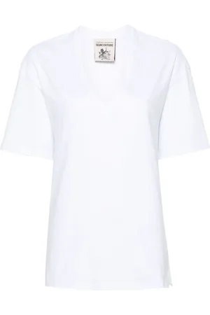SEMICOUTURE V-neck cotton T-shirt