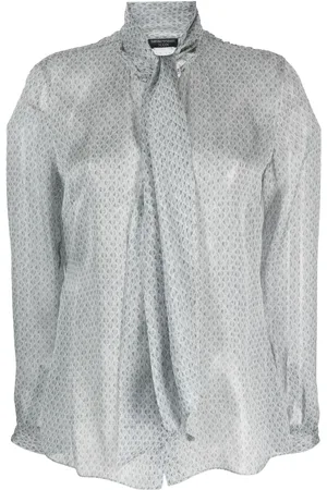 Emporio Armani Geometric-pattern silk blouse