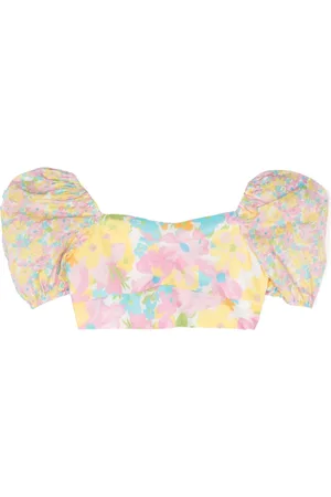 Marlo Amalia floral-print cropped top