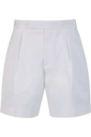 Alexander McQueen Pressed-crease cotton bermuda shorts
