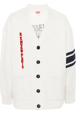 Kenzo Drawn Varsity cotton cardigan