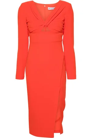 Self-Portrait Twist-detail crepe midi dress