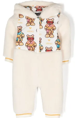 VERSACE Pixel Teddy-print fleece romper