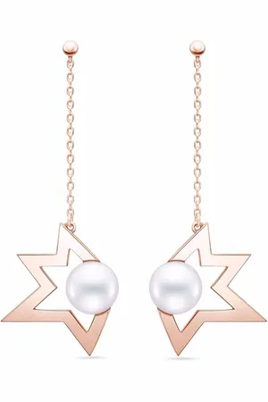 Tasaki 18kt rose gold Collection Line Comet Plus pearl drop earrings