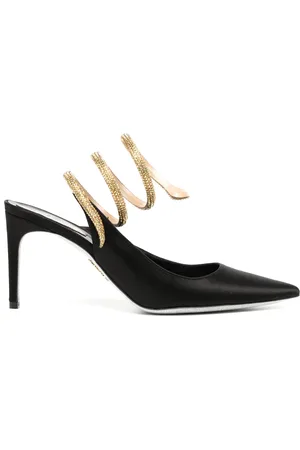 RENE CAOVILLA Cleo 80mm rhinestone-embellished satin pumps