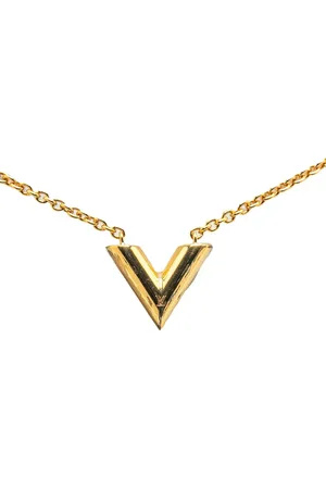LOUIS VUITTON 2019 Plated Essential V Necklace costume necklace